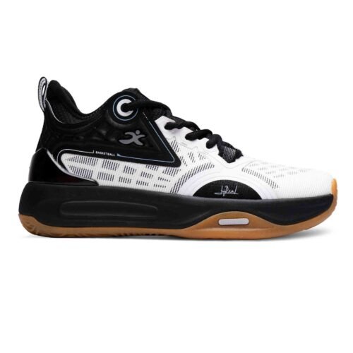 Zapatillas de básquet I-Run Gringotts 281M1 color negro con blanco suela negra - Lado derecho