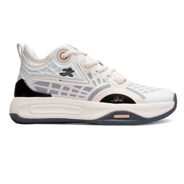 Zapatillas de básquet I-Run Gringotts 281M4 color blanco con detalles blanco, gris y negro - derecha