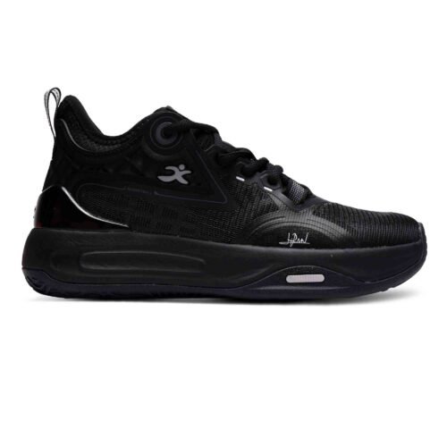 Zapatillas de básquet I-Run Gringotts 281M5 en color begro con detalles negro y blanco - derecha